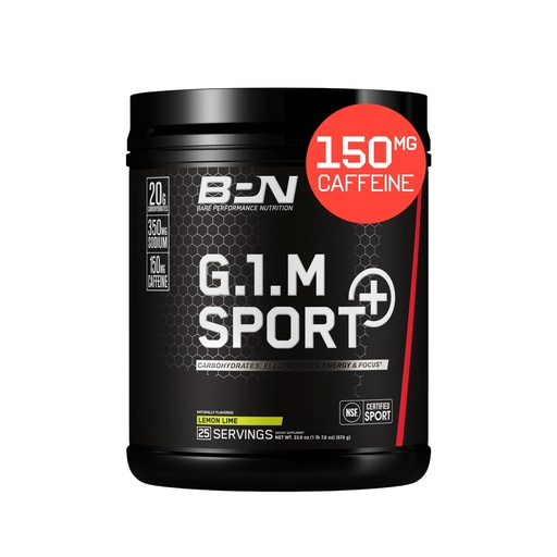[BRSREAQ3A4HGOH3P] BARE PERFORMANCE NUTRITION G.1.M Sport+ Endurance Pre-Workout – Lemon Lime | 25 Servings | 20g Carbs, 350mg Sodium, 150mg Caffeine | Electrolytes, Nootropics & Cluster Dextrin® for Energy & Focus