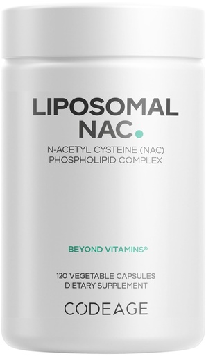 [BRSREYYFOINWGAAZ] Codeage Liposomal NAC Supplement - N-Acetyl L-Cysteine Amino Acid - 2 Month Supply - Free-Form NAC - Phospholipid Complex - Vegan, Non-GMO, Gluten-Free, Dairy-Free - 120 Capsules