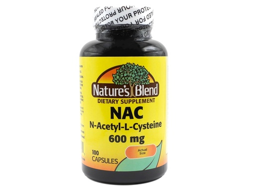 [BRSWIGQRA57AG3DE] Nature's Blend NAC Supplement N-Acetyl-L-Cysteine 600mg 100 Capsules - Immune Support, Antioxidant for Cellular Health