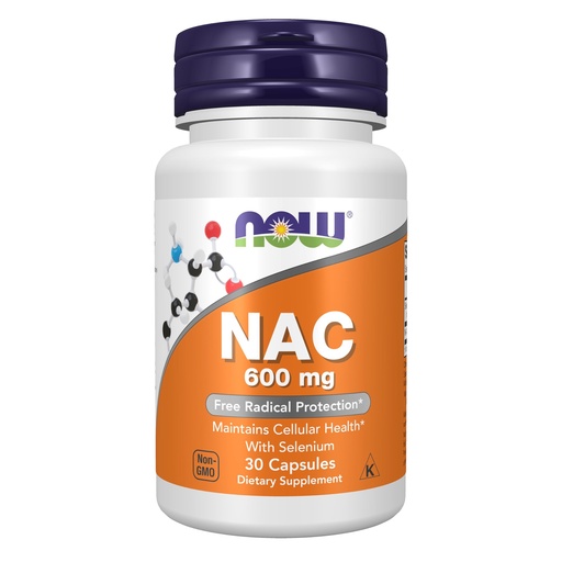 [BRSRGFIKCV5W2DY2] Now Supplements, NAC (N-Acetyl Cysteine) 600 mg with Selenium 30 Capsules