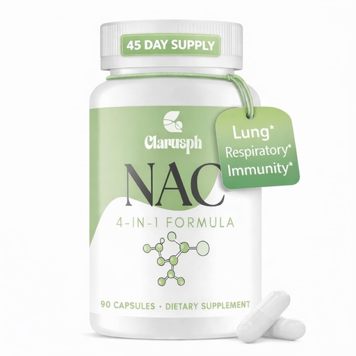 [BRSREFL2OADRGHLD] NAC Supplement for Lung* & Respiratory & Immunity* | N-Acetyl Cysteine for Antioxidant | 4-in-1 N-Acetyl-L-Cysteine 1200mg | Glycine NAC | N Acetyl Cysteine | Vegan, Gluten Free, 90 Capsules