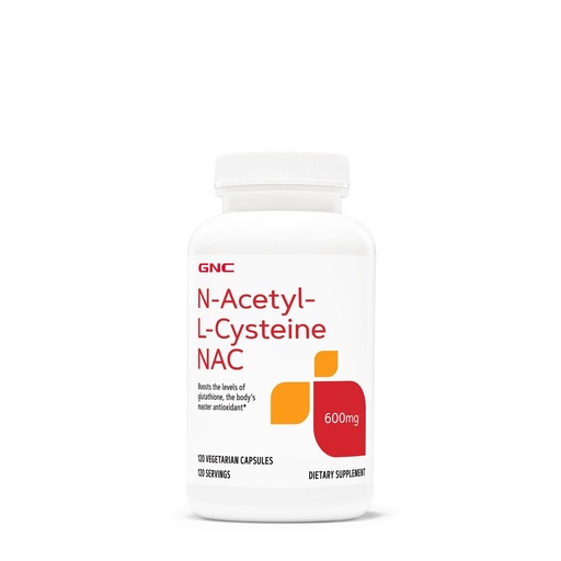 [BRSRAEIBOQIRSDTB] GNC N-Acetyl-L-Cysteine NAC 600mg - 120 Vegetarian Capsules (120 Servings)