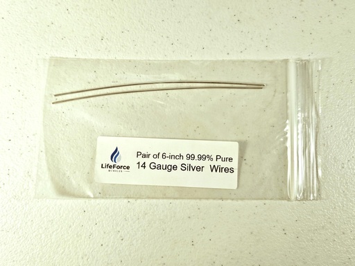 [BRSWIZIBOAOR4H3G] Pure Silver Generator Wires – 9999 Silver Electrodes – Pre-Cut 6-Inch 14 Gauge Wires – Fits LifeForce Generators