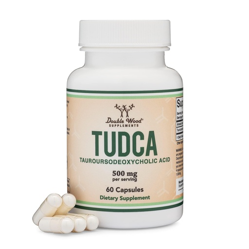 [BRSWGCYYOUBWEH32] TUDCA Bile Salts Liver Support Supplement, 500mg Servings, Liver and Gallbladder Cleanse Supplement (60 Capsules, 250mg) Genuine Bile Acid TUDCA with Strong Bitter Taste by Double Wood
