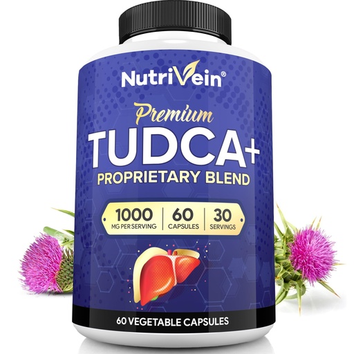 [BRSRMZYQB54GMHLU] Nutrivein Premium TUDCA+ Liver Support Supplement 1000mg - 30 Day Supply (60 Caps): TUDCA Supplement Bile Salts for Liver Wellness