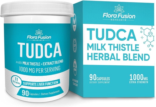 [BRSREYDRBMIAG23H] Flora Fusion Dr. Miller's TUDCA with Milk Thistle Extract, 1000mg per Serving, Liver and Gallbladder Cleanse Supplement, Supports Liver Function, 90 Capsules (45-Day Supply)