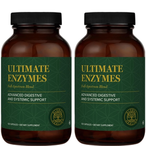 [BRSWGCYEOEBWYF3B] Global Healing Ultimate Enzymes - Digestive Enzyme Supplement - 120 Capsules (2-Pack)