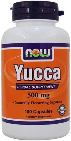 [BRSWIYYPOMNW2YDU] NOW Yucca 500mg, 100 Capsules (Pack of 4)