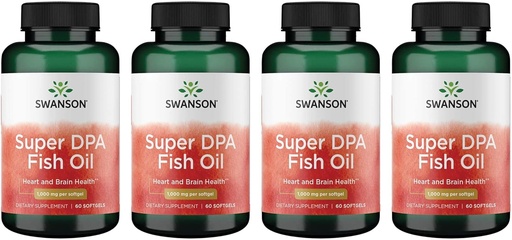 [BRSWGFD3BAMRMADK] Swanson Super Dpa Fish Oil 1,000 mg 60 Sgels (4 Pack)