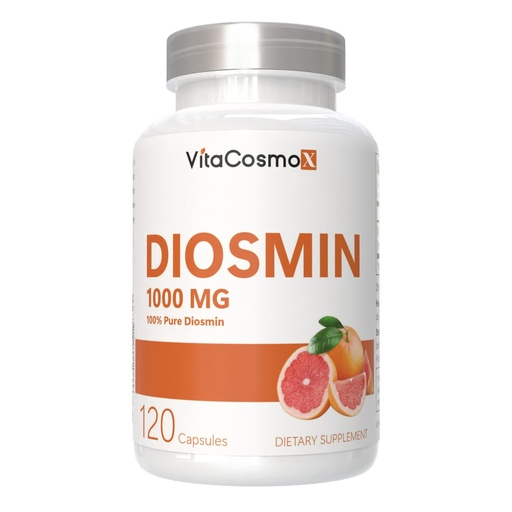 [BRSREHYHBFYB6A3G] Diosmin Capsules, 120 Count, 1000 mg Serving, Vegan, Citrus Bioflavonoids 100% Vegetarian, Non-GMO & Gluten Free Diosmin Supplement with Max Strength