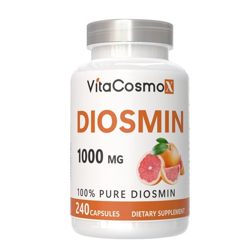 [BRSREHYEA4FBYFDF] Diosmin Capsules, 240 Count, 1000 mg Serving, Vegan, Citrus Bioflavonoids 100% Vegetarian, Non-GMO & Gluten Free Diosmin Supplement with Max Strength