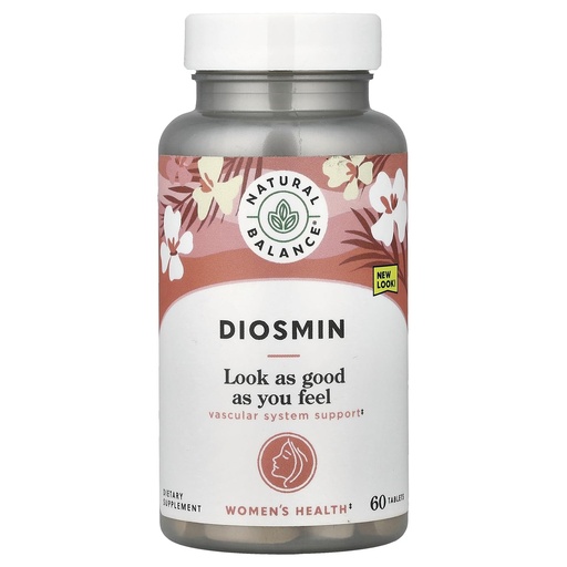 [BRSWKHYQO4NG23DC] Natural Balance Diosmin 500mg - Diosmin Hesperidin Blood Circulation Supplements - Plant Based Flavonoids Supplements for Circulatory and Vascular Support, Lab Verified, 60-Day Guarantee, 60 Servings