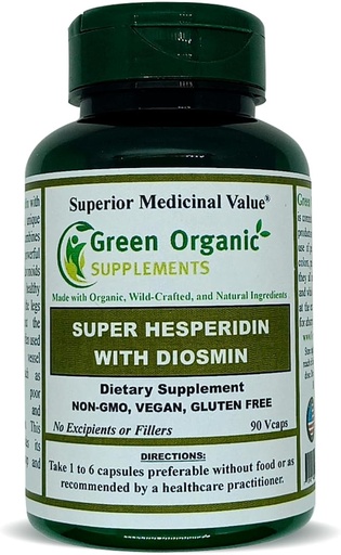 [BRSRAZAQDN7A2ETK] Green Organic Supplements Hesperidin, Diosmin, Narangin, Unique Formula (Hand Made, Non-GMO, Vegan, & Gluten Free) (Single)