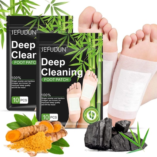 [BRSRMYADCIFRUA3G] 20 Pcs Foot Pads, Pure Natural Bamboo Vinegar Ginger Powder Foot Pad for Foot Care, Deep Cleansing Foot Pads