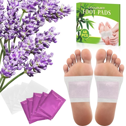 [BRSREAA2AV7QOD32] 48 Packs Lavender Foot Pads to Feel Better, Relieve Stress & Sleep Better, Suitable for Home or Travel Use