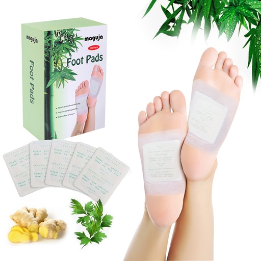 [BRSWYHAQCEMGOF33] 100PCS Natural Bamboo Vinegar Foot Pads Foot and Body Care | Deep Cleansing Foot Paches for Stress Relief, Better Sleep Suitable for Travel or Home Use