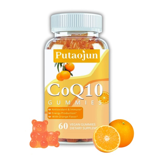 [BRSRAGIPOF4AGE35] coq10 Gummies | coq10 Gummies for Adults | Orange Flavor | Sugar Free Coenzyme Q10 Vitamins Muscle & Bone Energy | Ultra High Absorption, Cellular Energy, Antioxidant (60 Count (Pack of 1))