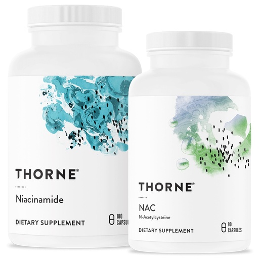 [BRSRAZQOOUFW23AZ] THORNE - Immune & Joint Support Bundle - NAC & Niacinamide - 30 to 90 Servings