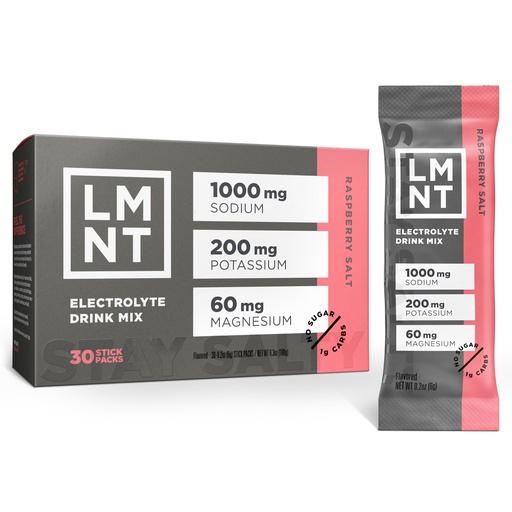 [BRSWGAIBOB4AAYD3] LMNT Zero Sugar Electrolytes - Raspberry Salt | Drink Mix | 30-Count