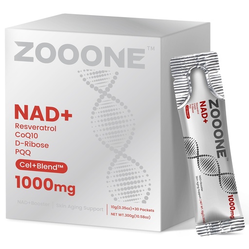 [BRSREZD3DMDWKDYZ] zooone NAD+ 1000mg Liquid Packets Supplement - Premium Nicotinamide Riboside & Resveratrol for Cellular Energy,Advanced NAD Booster for Men & Women (30 Pocket)