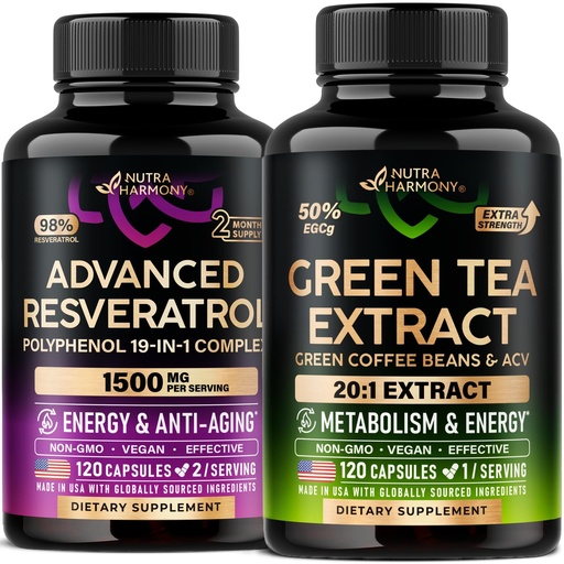 [BRSREBINPN7WAAL3] Green Tea Extract & Resveratrol Blend Capsules