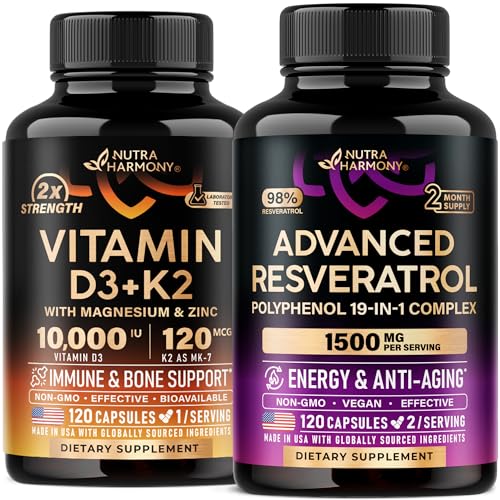 [BRSREBINOUCGO3LK] NUTRAHARMONY Vitamin D3 K2 & Resveratrol Blend Capsules
