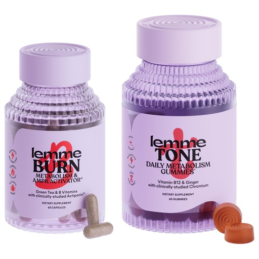 [BRSREBT7BUFBGA3G] Lemme Daily Sculpt Bundle - Burn Capsules & Tone Gummies, Promote Lean Body Mass for Men & Women (60 ct Each)