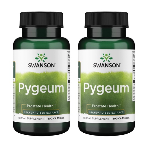 [BRSW2GD4AV4AA2DP] Swanson Pygeum Herbal Supplement for Men Over 40 Seeking Prostate, Bladder, and Urinary Tract Support - (100 Capsules, 2 Pack)