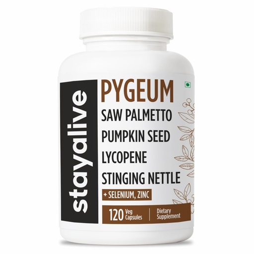 [BRSREGAPAV7GGHIV] STAY ALIVE Pygeum Africanum Supplement, 7-in-1 Extract w/Saw Palmetto, Pumpkin Seed, Stinging Nettle and Lycopene, 120 Vegan Capsules, Non-GMO and Gluten-Free Pygeum Supplement for Men and Women