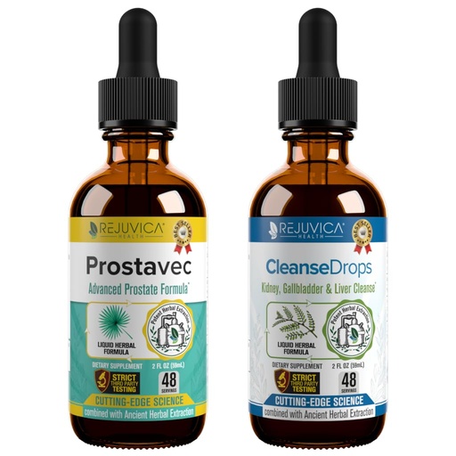 [BRSREAD6C56RGAYU] Rejuvica Health Prostavec + Cleanse Drops Bundle - Advanced Prostate, Kidney, & Gallbladder Support Bundles - Liquid Delivery for Better Absorption