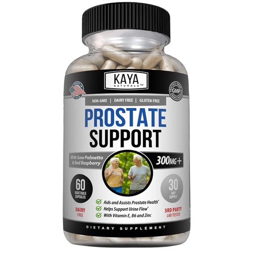 [BRSW2ELROAHRE2Y4] Kaya Naturals Prostate Support - Saw Palmetto, Potent DHT Blocker for Hair Growth, Promote Sleep, Beta Blocker to Reduce Frequent Urination, Support Bladder Emptying & Stamina Supplement (60 Capsules)