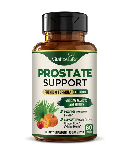 [BRSRACT2OECAMCLA] Prostate Health Supplements for Men – Saw Palmetto & Pygeum Defense Formula – Supports Healthy Urinary Flow & Nighttime Comfort – Complex with Zinc & Mushroom Blend – 60 Capsules