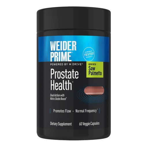 [BRSREFD7AQMAYG3K] Weider Prime Prostate Health - Dual Action with Nitric Oxide Boost - Plant-Based Support for Prostate & Urinary Health - Men’s Wellness Formula with Flowens - Gluten-Free & Non-GMO - 60 Capsules