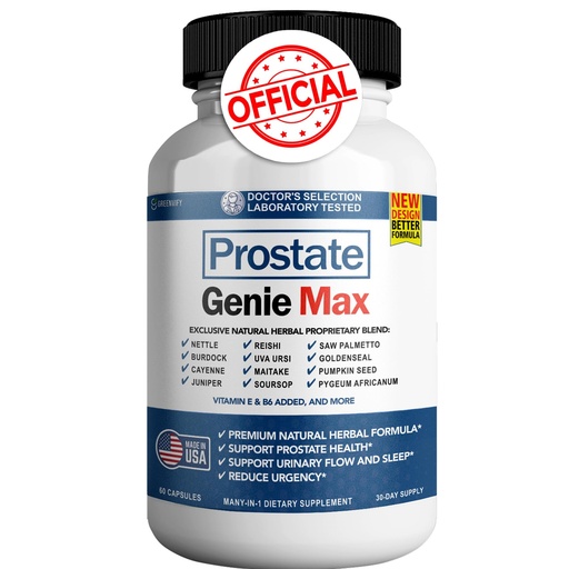 [BRSRAFAKBYORO3A6] Prostate Genie Max - Natural Prostate Support Supplement | Promotes Urinary Health & Reduces Urgency | 60 Capsules | Made in USA (1)