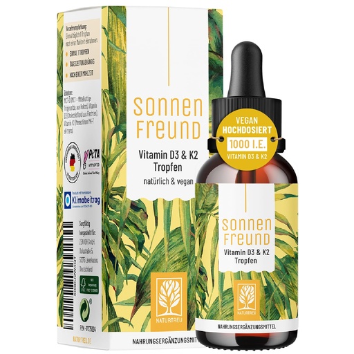 [BRSWGELYBF6AGFY2] NATURTREU Vegan Vitamin D3 K2 Liquid Drops with MCT Oil for Adults (240 Servings) - Liquid Vitamin D K2 MK7 - All Natural, Non-GMO & Dr Formulated with 3X More Absorption - Third-Party Tested