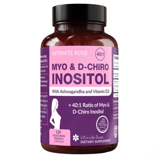 [BRSWYYA5B54BSHLK] Intimate Rose Myo-Inositol & D-Chiro Inositol Supplement for Women - Hormone Balance & Ovarian Support for Women - Ideal 40:1 Ratio, Vitamin D3 + Ashwagandha