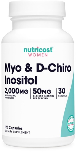 [BRSRMEL3OQMBMHT4] Nutricost Myo Inositol & D-Chiro Inositol for Women 2000mg, 120 Capsules, 2000mg Myo & 50mg D-Chiro Per Serving, 30 Servings, Vegetarian Friendly, Non-GMO & Gluten Free