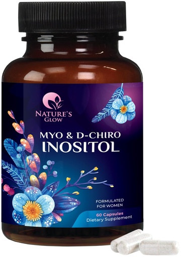 [BRSW2BA5BENBAFL3] Myo-Inositol & D-Chiro Inositol 1025mg - 40:1 Ideal Ratio for Ovarian Support, Vegan Myo & D Chiro Supplement for Women's Natural Balance and Hormone Support, Vitamin B8, Non-GMO - 60 Capsules