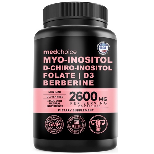 [BRSRAAYHCUIRU23J] 14-in-1 Women’s Inositol Complex Supplement – 40:1 Myo & D-Chiro Inositol with Folate, Vitamin D3, Zinc, Magnesium & Botanicals for Hormone & Feminine Wellness Support – (120 Capsules) (Pack of 1)