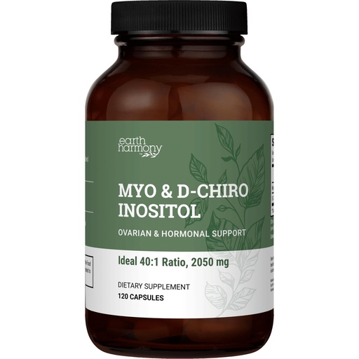 [BRSREGT4BZ7WCETD] Earth Harmony Myo-Inositol & D-Chiro Inositol Supplement for Women, Ovarian & Hormone Balance for Women - Supports Normal Cycles, Fertility Supplement (120 Capsules)