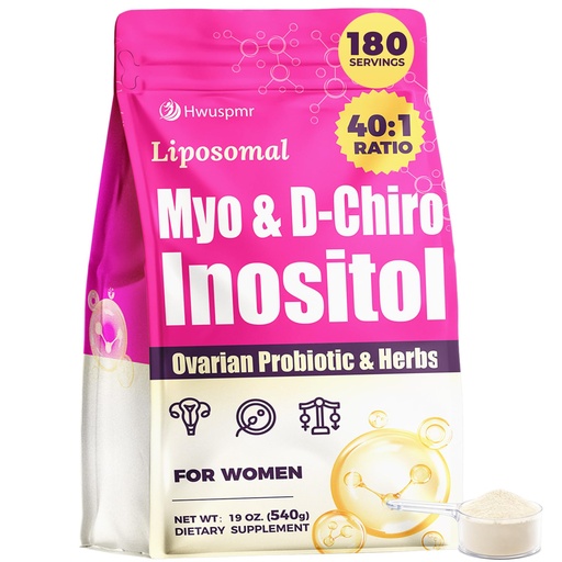 [BRSREHQ7OF4BMDTO] Liposomal Myo-Inositol & D-Chiro Inositol Powder | 180 Days Supply | 40:1 Ideal Ratio Inositol Supplement for Women, Probiotics & Herbs | Hormone Balance & Harmony, Fertility, Ovarian Health & Cycle