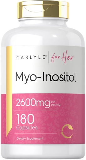 [BRSW2EALCMCAMELU] Carlyle Myo-Inositol 2600mg | 180 Capsules | Extra Strength Supplement | Non-GMO, Gluten Free