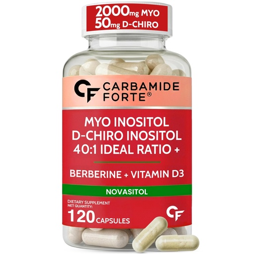 [BRSREGQNBN6GYEI3] Carbamide Forte Myo Inositol & D Chiro Inositol Supplement | Inositol Supplements with Berberine, l-Methyl Folate, Vitamin D3 & Selenium | Ideal 40:1 Ratio - 120 Capsules