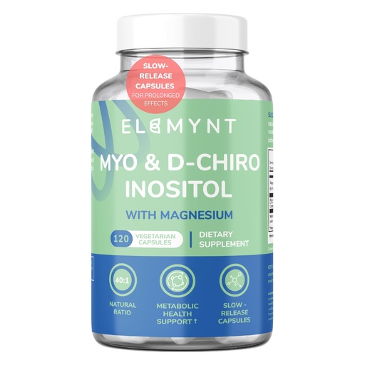 [BRSREGABOQFBMEYU] Inositol Supplement, Myo-Inositol & D-Chiro with Magnesium Citrate, 40:1 Ratio Hormonal & Reproductive Health Support for Women, Vegan, Non-GMO – 120 Capsules (30-Day Supply)