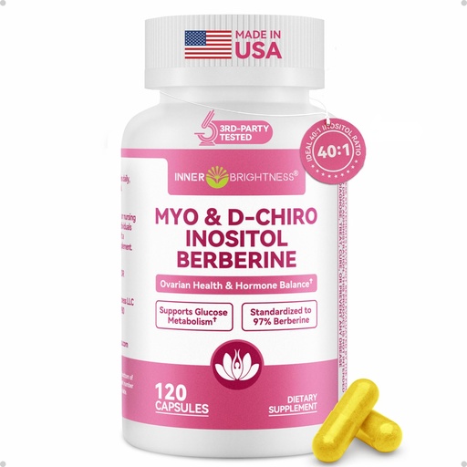 [BRSRECYPAEJWGDQY] Inositol Supplement for Women, Myo-Inositol & D-Chiro Inositol 40:1, Reproductive Wellness with Berberine, MTHF Folate & Vitamin D3, Supports Ovarian Health & Hormonal Balance, 120 Capsules