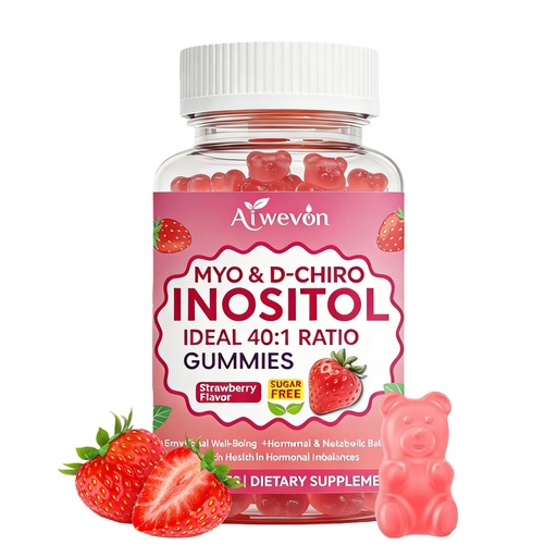 [BRSRGFAHOV5QYA37] Myo-Inositol & D-Chiro Inositol Gummies 40:1 Ratio – Hormone Balance Supplement for Women – Ovarian & Fertility Support with Vitamins – Myo Chiro Inositol Gummies for Womens Health, 60 Count