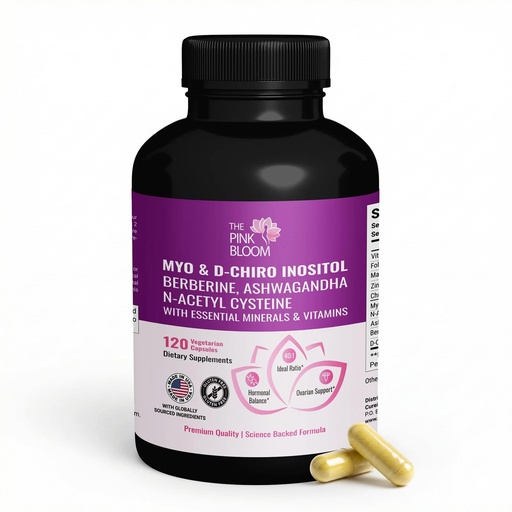 [BRSREFI7OUCWEA32] Myo & D-Chiro Inositol 40:1 Ratio – 120 Capsules | Myo Inositol Supplement for Women with Vitamin D, Ashwagandha, Folate & Zinc | Supplement for Hormone Balance & Ovarian Health