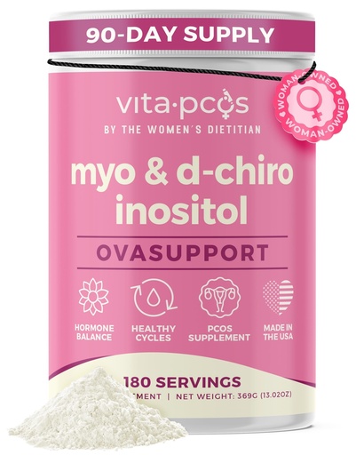 [BRSREZYNOYIWGCQ7] VITA-PCOS Myo-Inositol & D-Chiro Inositol Supplement for Women – 90 Day Supply, 40:1 Ratio, Myo-Inositol 2000mg & D-Chiro 50mg Per Serving, 13.02oz Unflavored Powder for Smoothies, Teas & Beverages