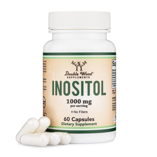 [BRSRMGAQOQHWKA3A] Inositol Capsules (Myo Inositol) 1000mg Health Support for Women (60 Count)(No Fillers, Vegan Safe, Gluten Free) by Double Wood