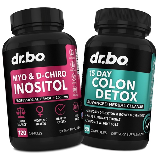 [BRSRAAA5OB7QMYL2] Myo-Inositol & D-Chiro Inositol & Colon Cleanser Detox - 15 Day Colon Cleanse Detox for Digestion Gut Health - Supplements for Women & Support Female Health